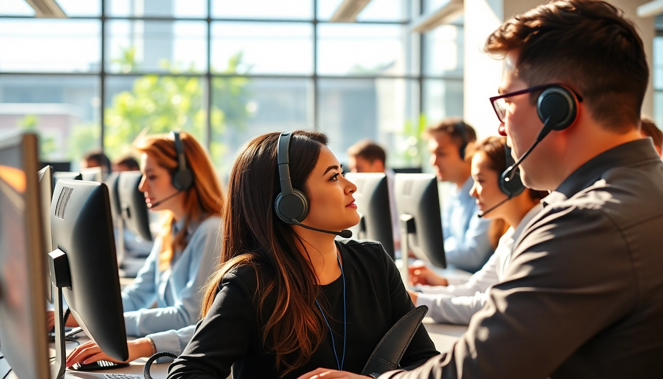 Engaged agents at Tijuana call centers provide exceptional customer service in a vibrant setting.