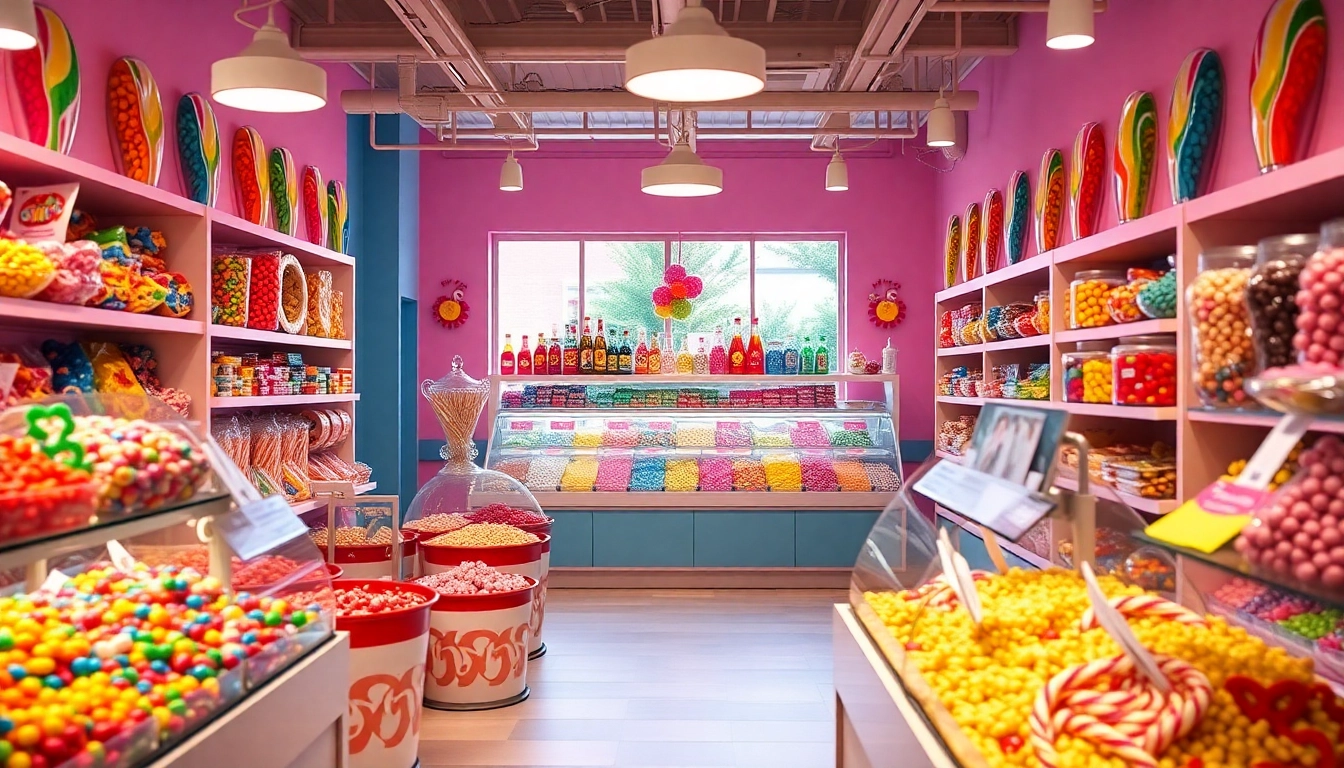 Find delightful sweets at a candy store near me showcasing an array of colorful candy selections.