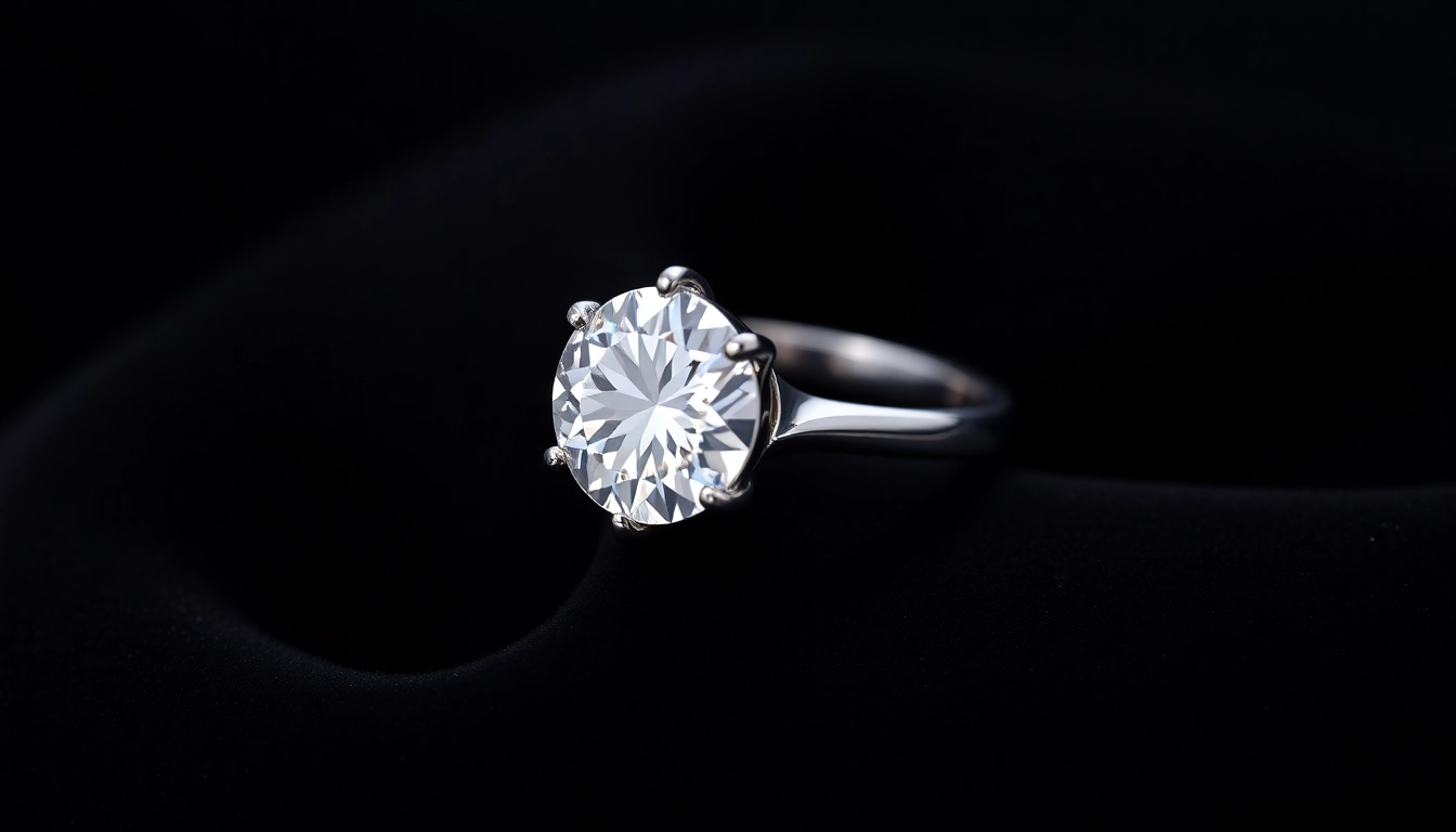 Showcase of exquisite 3 Carat Engagement Rings featuring brilliant round cut diamond on a platinum band.