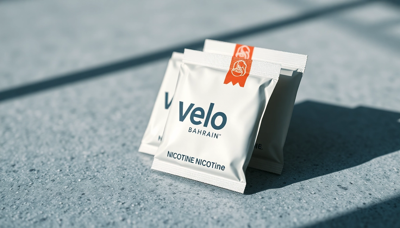 Velo Bahrain nicotine pouches on a sleek surface, highlighting unique flavors and modern design.