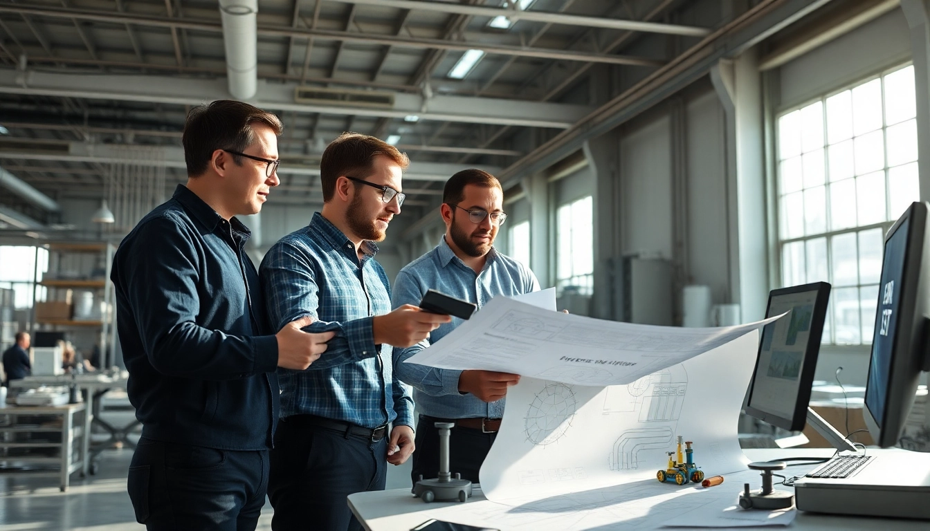 Civil engineers conducting piping stress analysis in a high-tech workspace, showcasing expertise of piping stress Analysis Company.