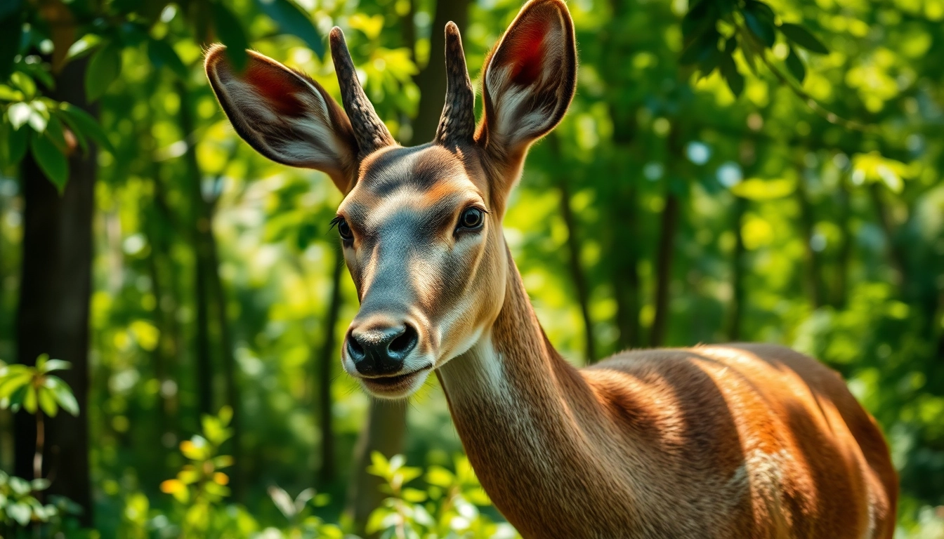 Witness the natural beauty of wildlife captured through www.sudswild.com with a majestic deer in a serene forest.
