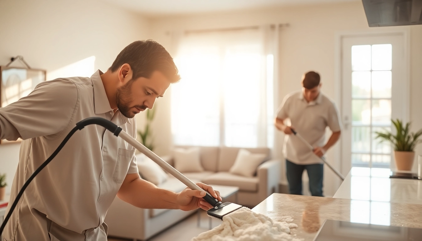 Efficient Move Out Cleaning Camarillo service team meticulously cleaning a cozy apartment.
