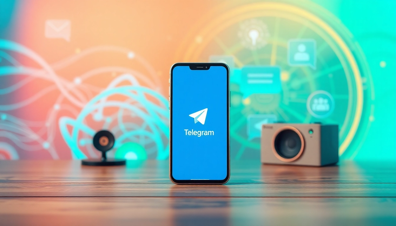 Discover the Telegram app interface with vibrant visuals on the 电报官网 mobile screen.