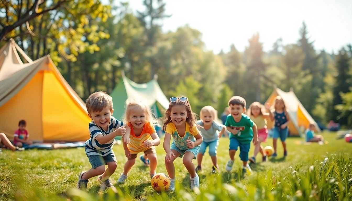 Children enjoying activities at holiday camps, engaging in games, crafts, and exploring nature.