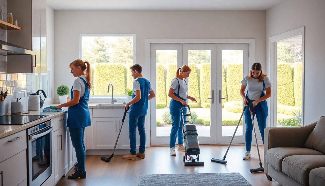 Delivering Move Out Cleaning Camarillo services, professional cleaners meticulously tidy a bright home.
