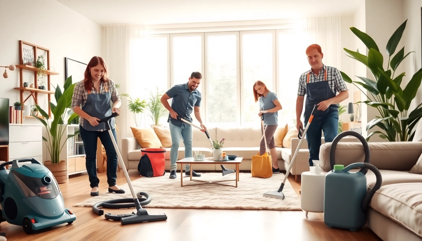 Efficient bond cleaning Logan services with a focused team transforming an apartment into a spotless living space.