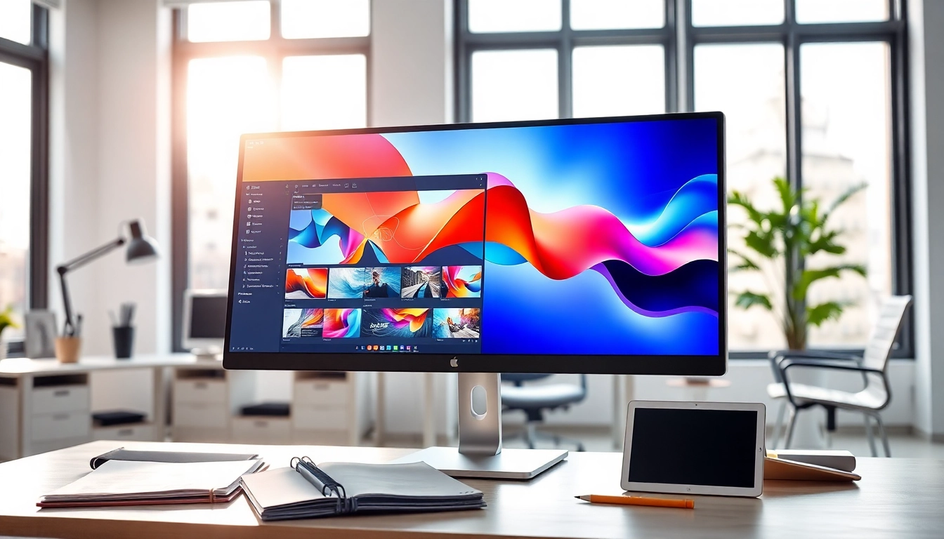 Showcase how to buy Apple Pro Display XDR with vibrant graphics and a professional workspace.