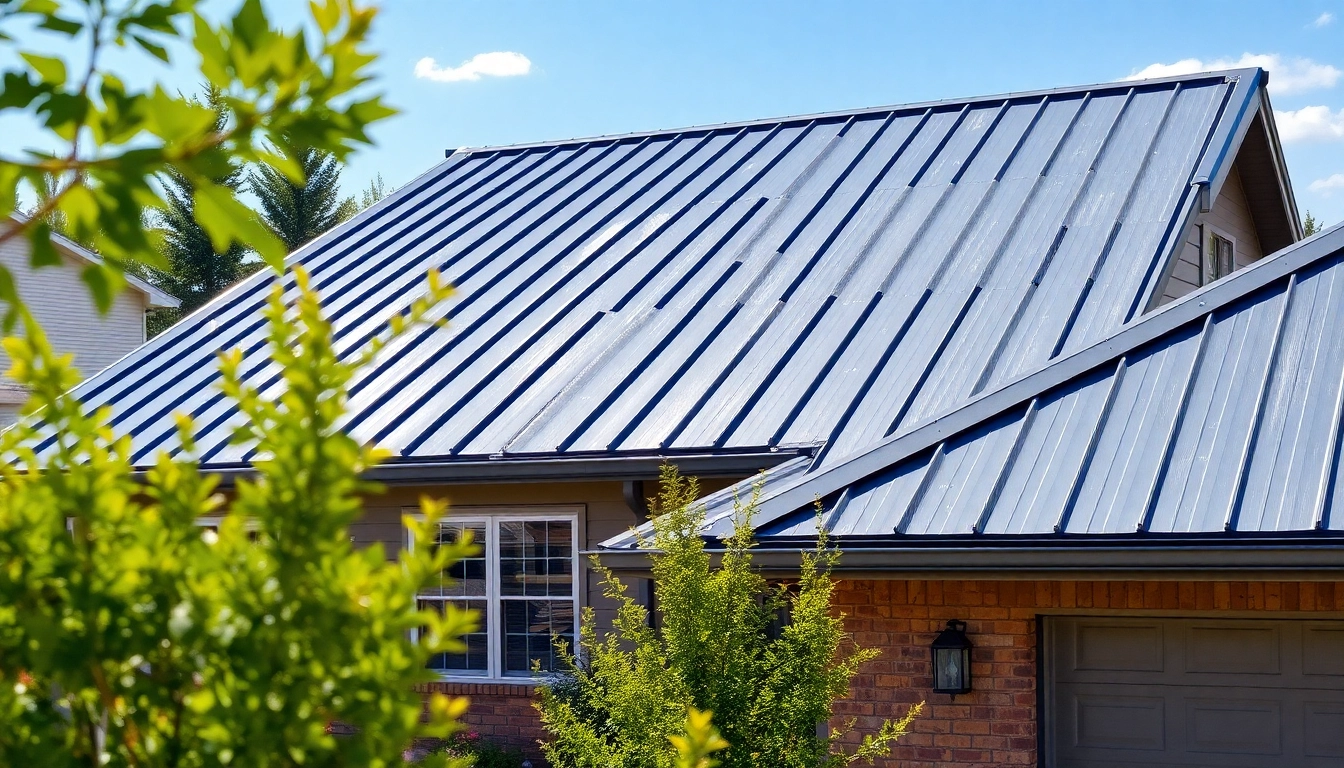 Highlighting residential metal roofing, this installation reflects durability and modern aesthetics.