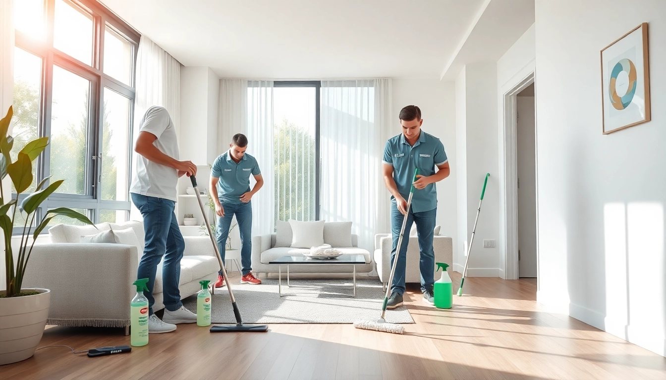 Efficient bond cleaning Logan service team transforming an apartment into a spotless haven with eco-friendly products.