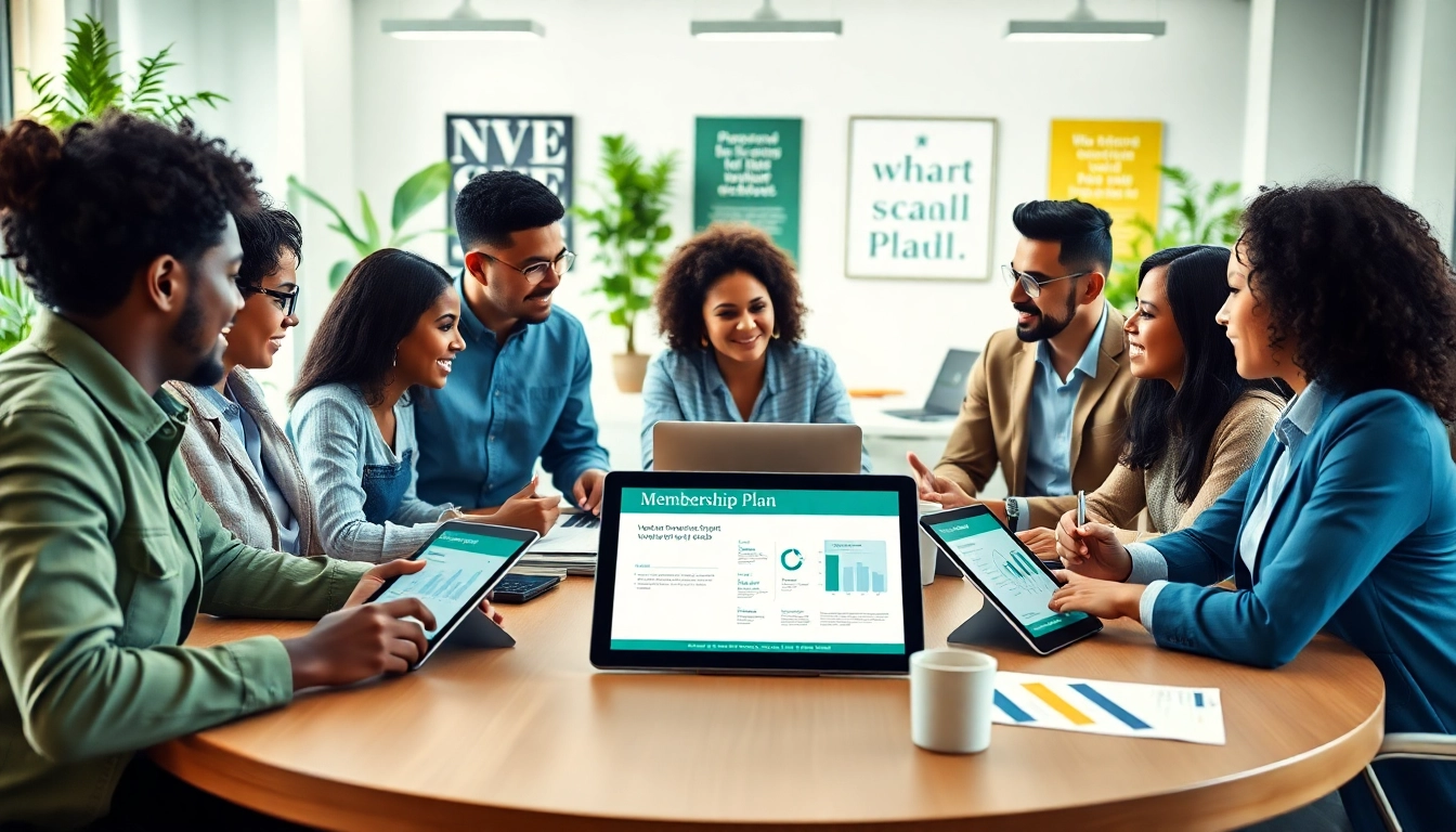 Developing Small Business Membership Plan (ideas) in a collaborative office setting with diverse team members.