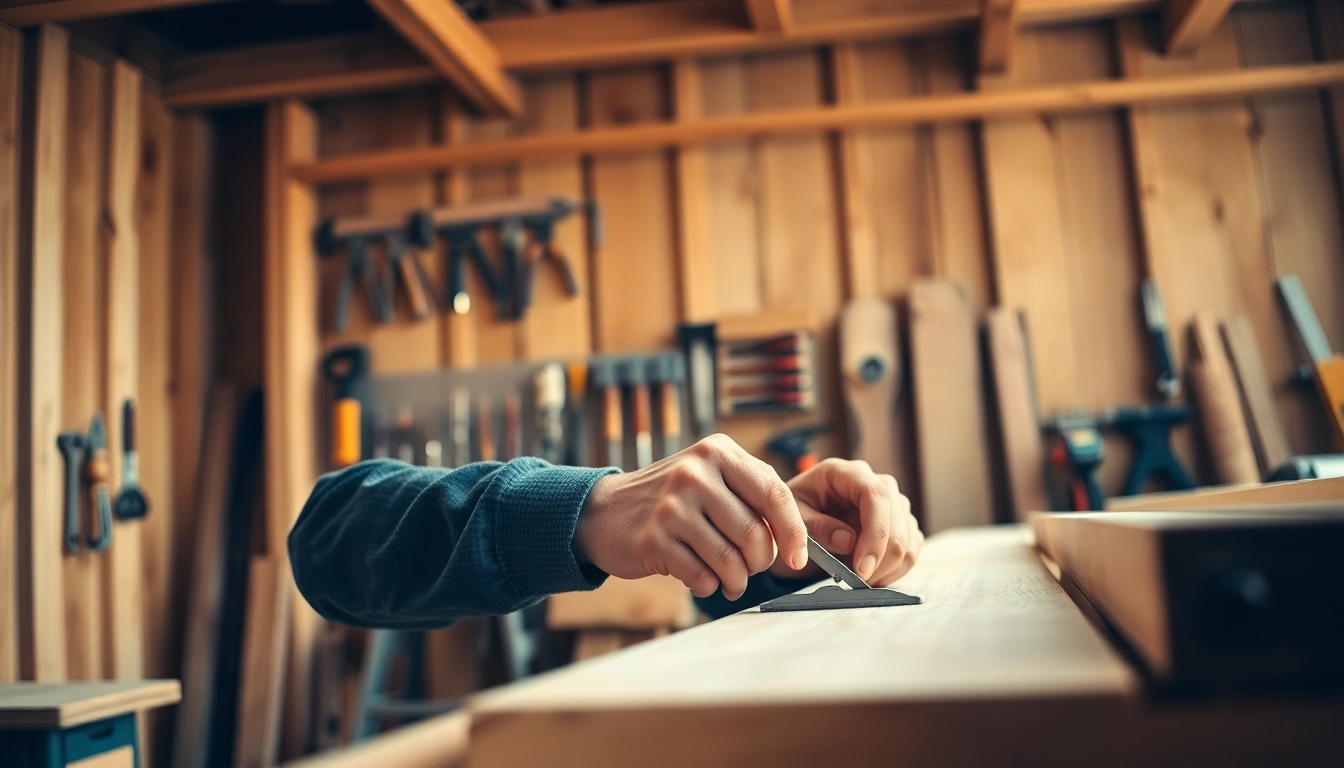 Engaged carpenter demonstrating skills in a workshop illustrating carpentry apprenticeship near me.