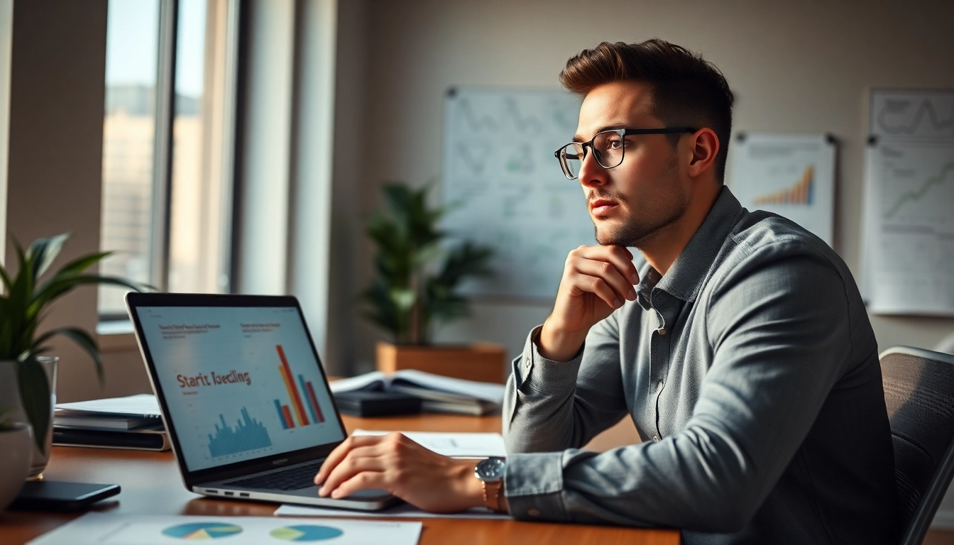 Entrepreneur launching a successful startup with innovative ideas in a modern office environment.