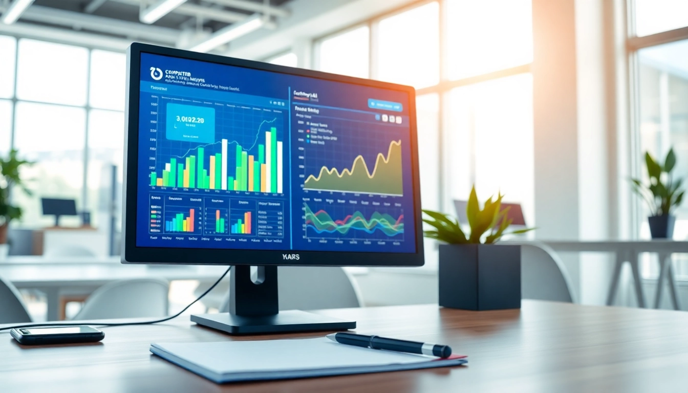 Utilize AI for competitor analysis through innovative tools showcased on a computer screen.