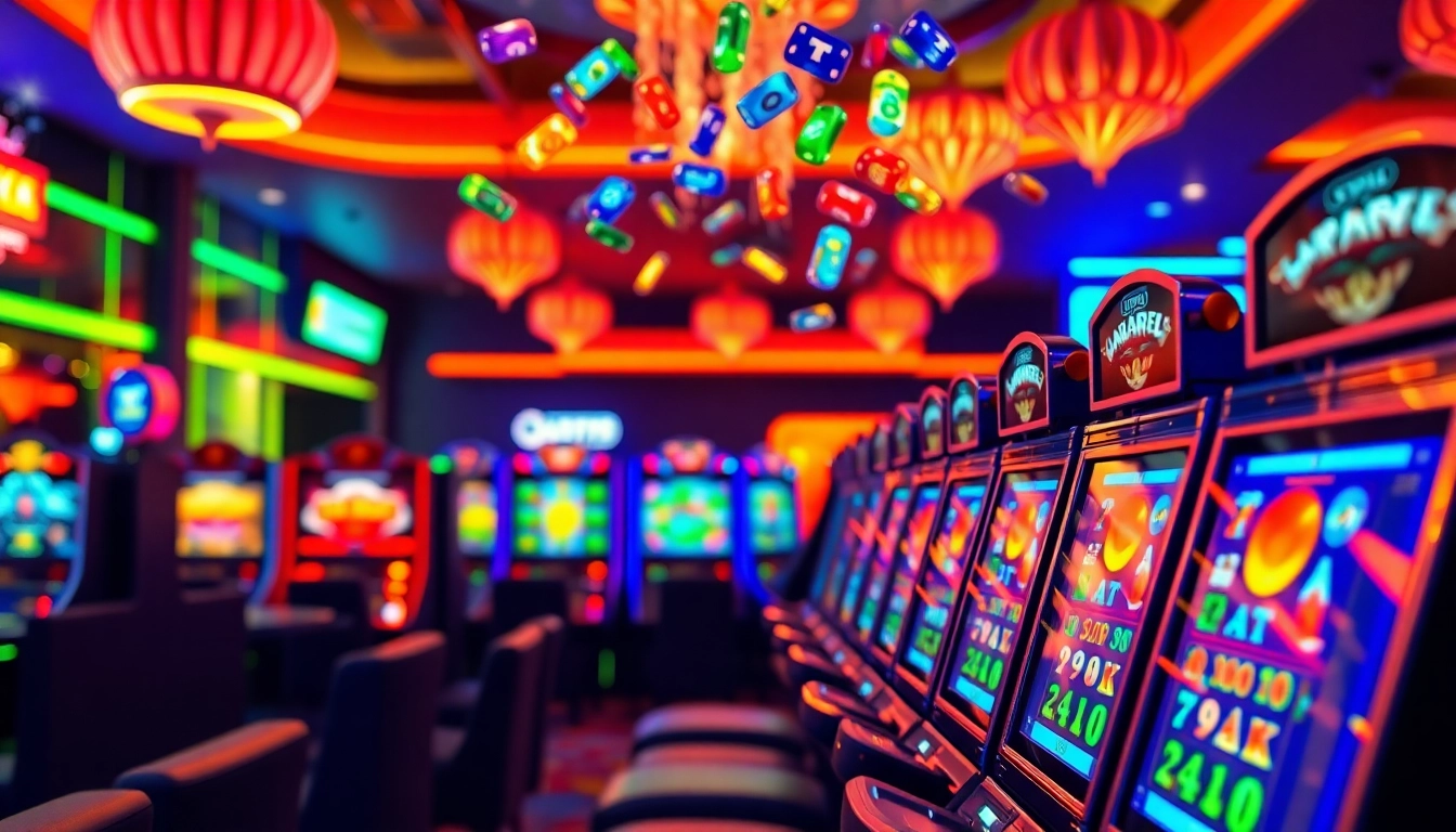 Experience captivating PG slot gameplay with vibrant machines and a lively casino atmosphere.