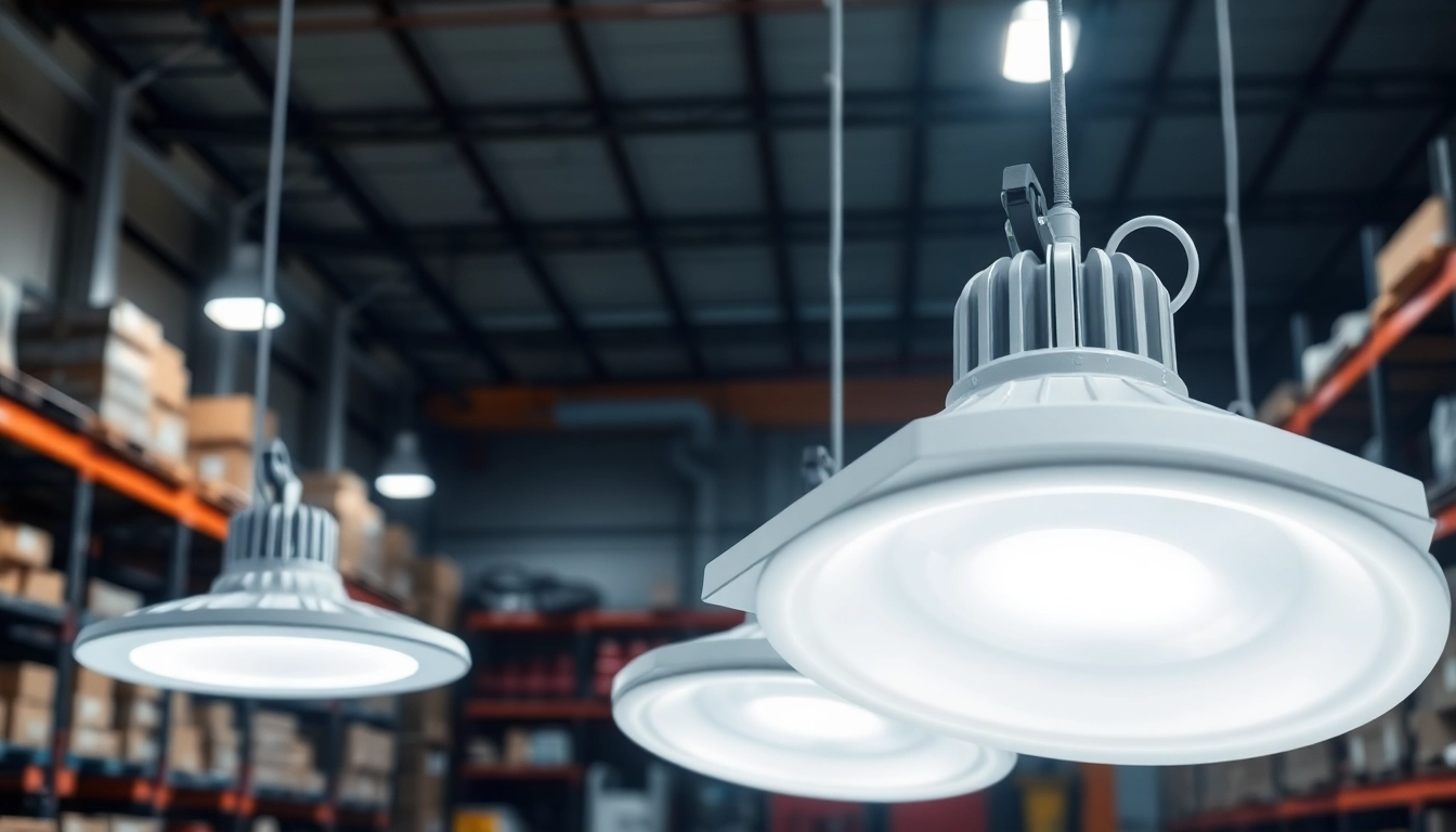 Vapor Proof Light fixtures illuminating an industrial setting with waterproof design features.