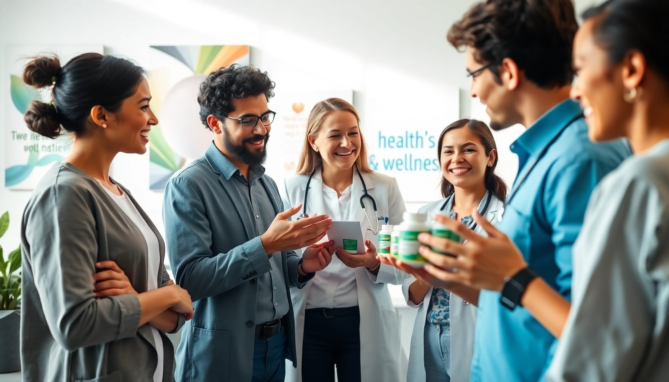 Engaging healthcare professionals collaborating on innovative health products at https://newimage.world/ promoting wellness.