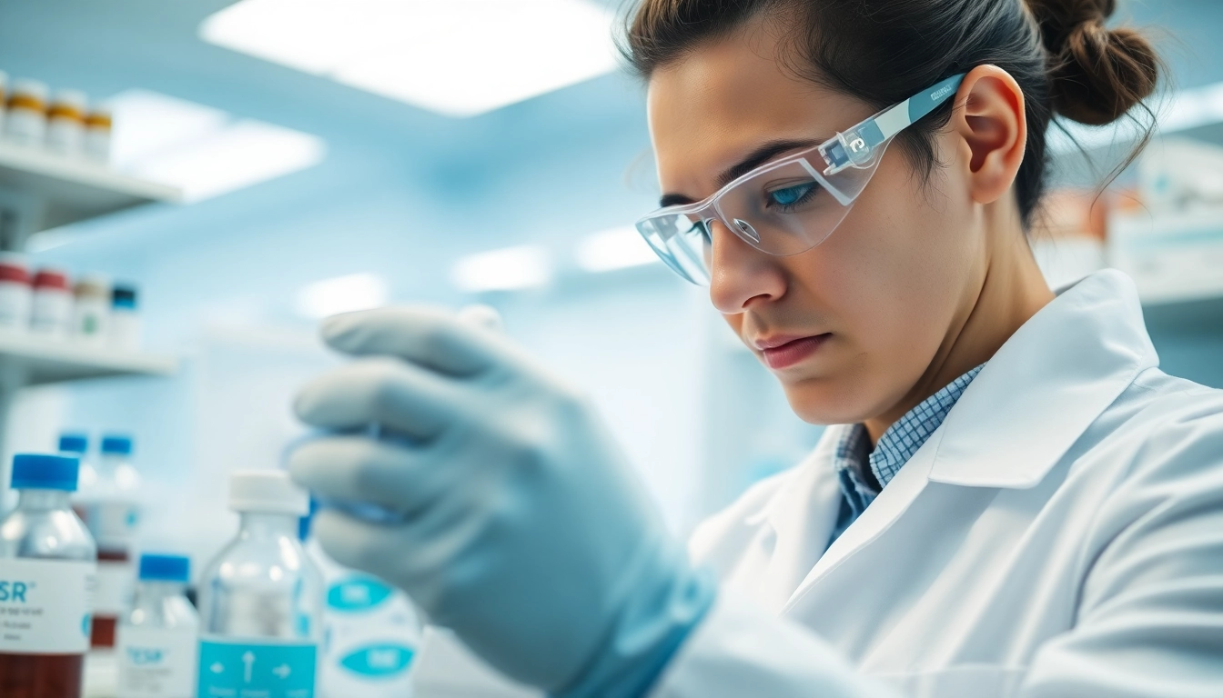 Scientist conducting all check with TeSR™ pluripotent stem cell media in a laboratory environment