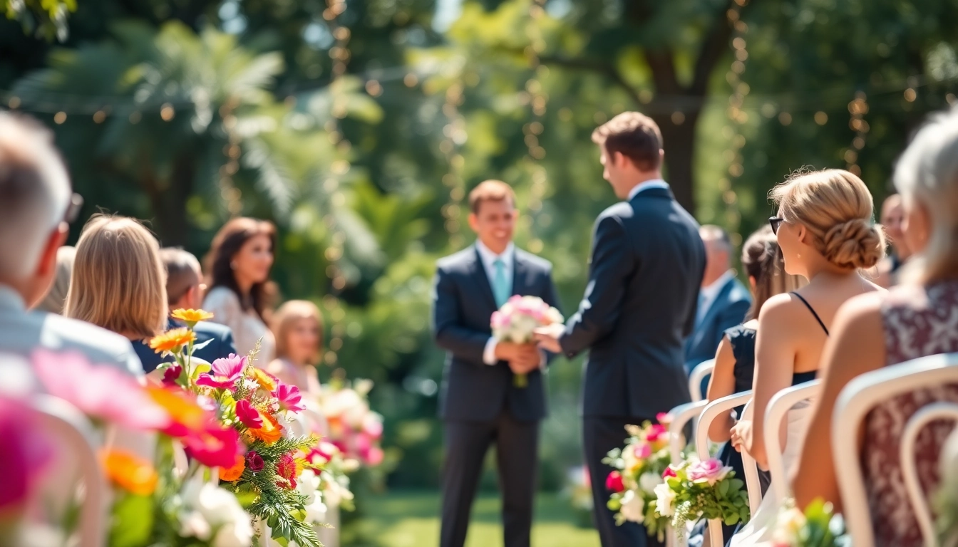 Tallahassee Wedding Photographer capturing a couple's vows in a beautiful garden setting.