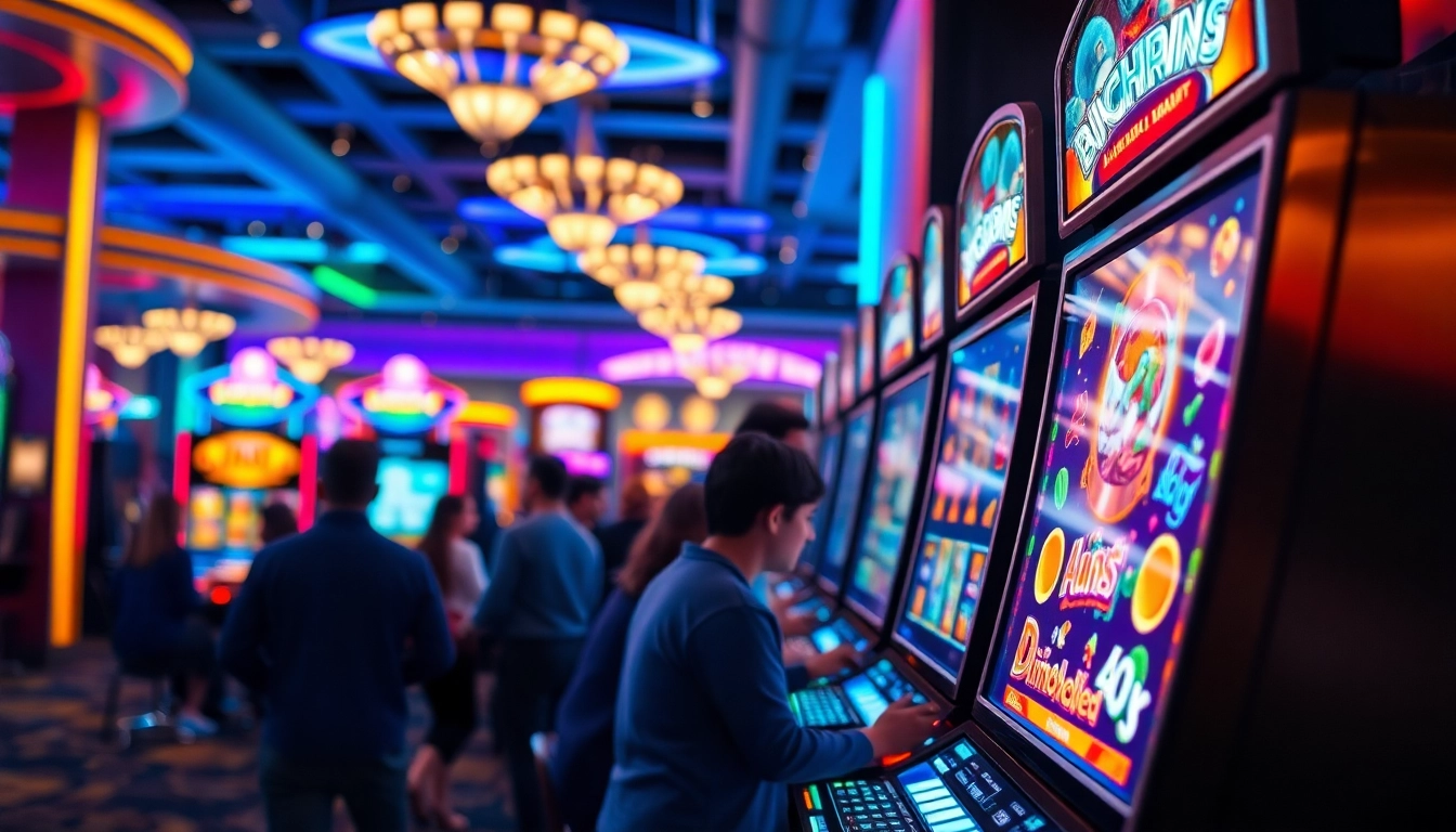 Mainkan Dumdum4D slot dengan penuh semangat di kasino yang ramai dan berwarna-warni.