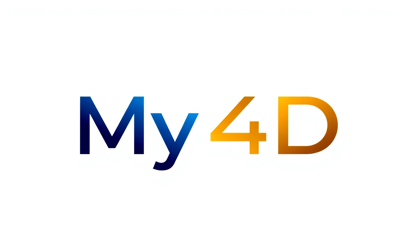 Design a professional My4D logo with modern typography and vibrant colors.