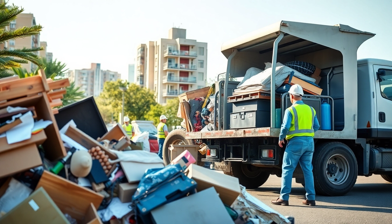 Local Rubbish Removal team efficiently clearing debris and waste from an urban setting.
