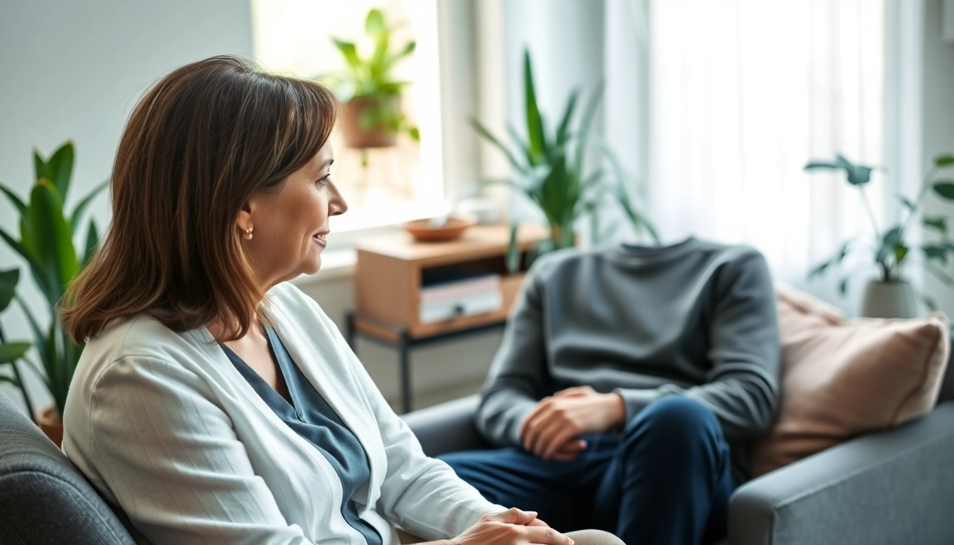 Addressing anxiety in a therapy session with a calm environment and supportive therapist.