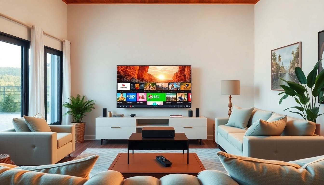 Ver canales de calidad al Comprar IPTV en un hogar moderno y acogedor.